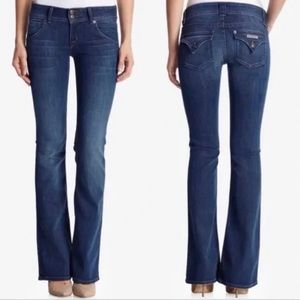 Hudson Signature Bootcut Blue Jeans, Medium Dark Wash, Flap Pockets, Size 26
